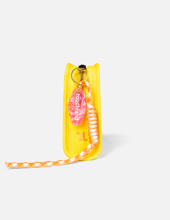 Clear travel pouch in Limoncello Yellow